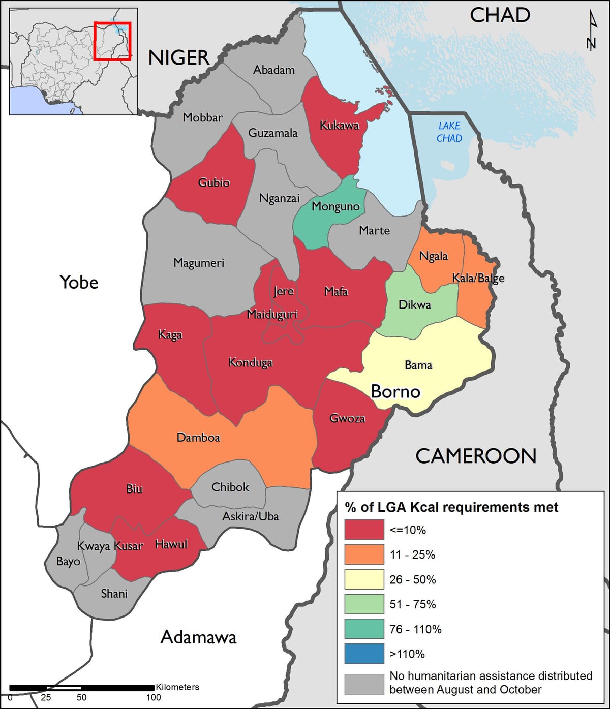 Ramani ya kaskazini mashariki ya nigeria