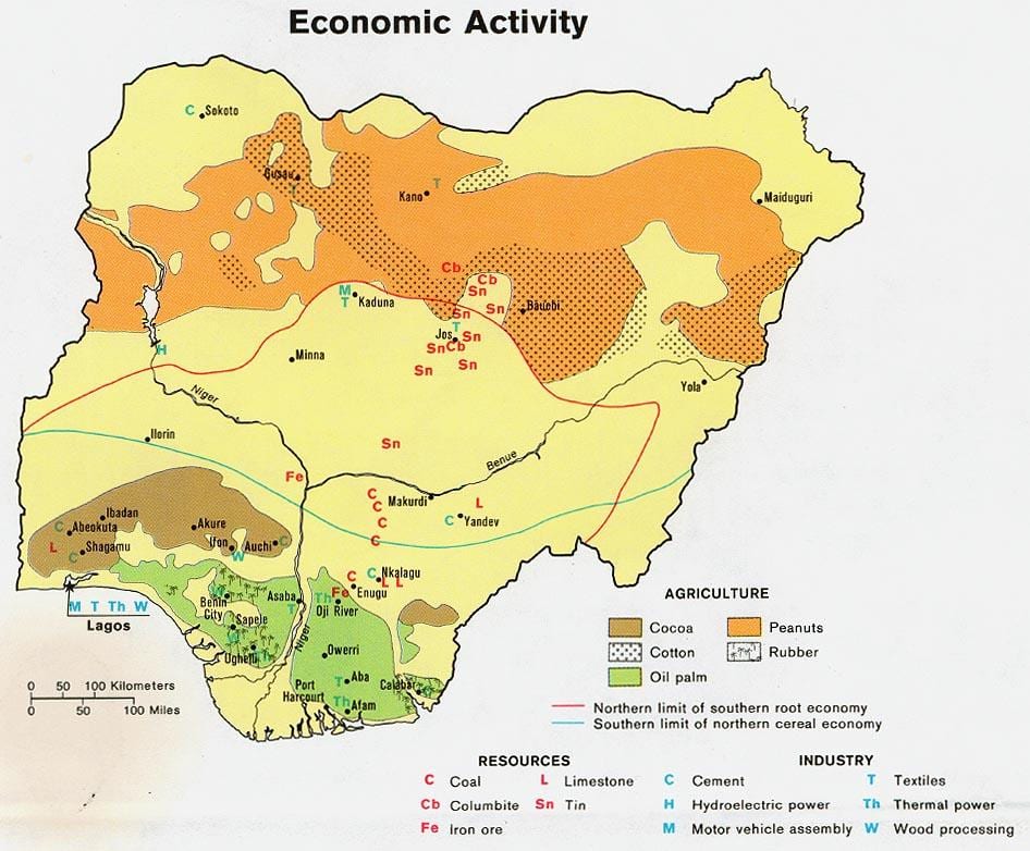 Ramani ya kilimo nigeria