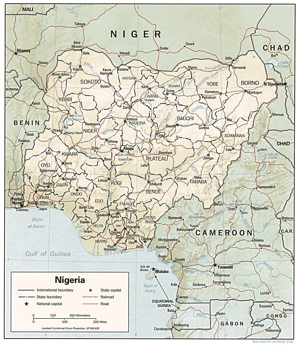 Ramani ya longitude latitude nigeria