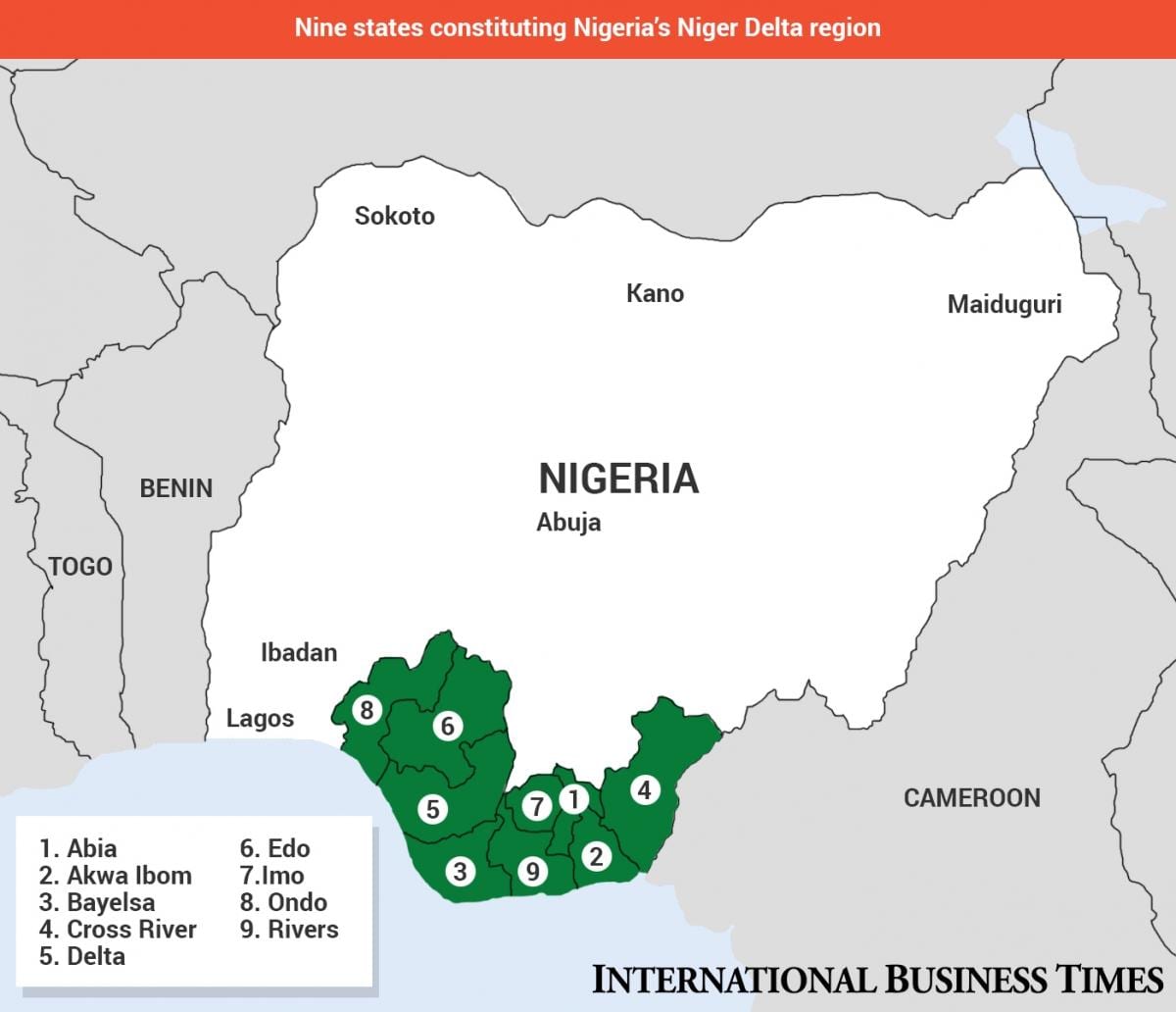 Ramani ya niger delta ramani katika nigeria