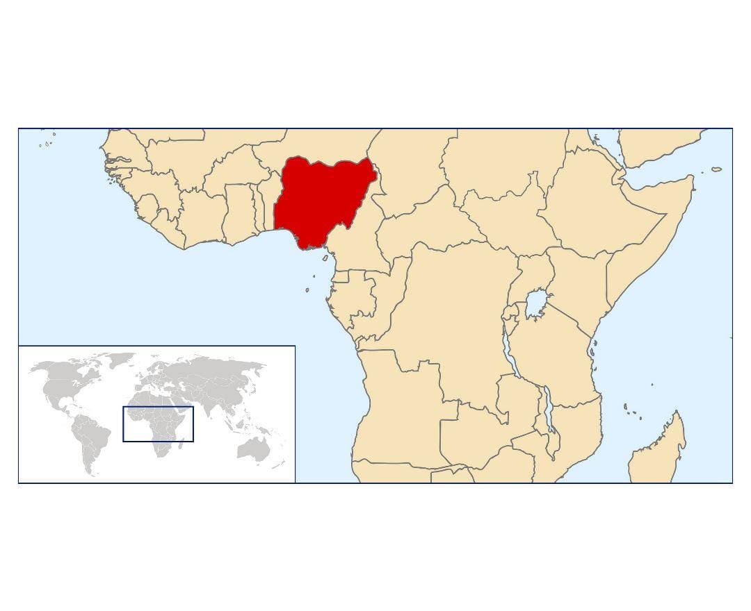 nigeria eneo kwenye ramani ya dunia