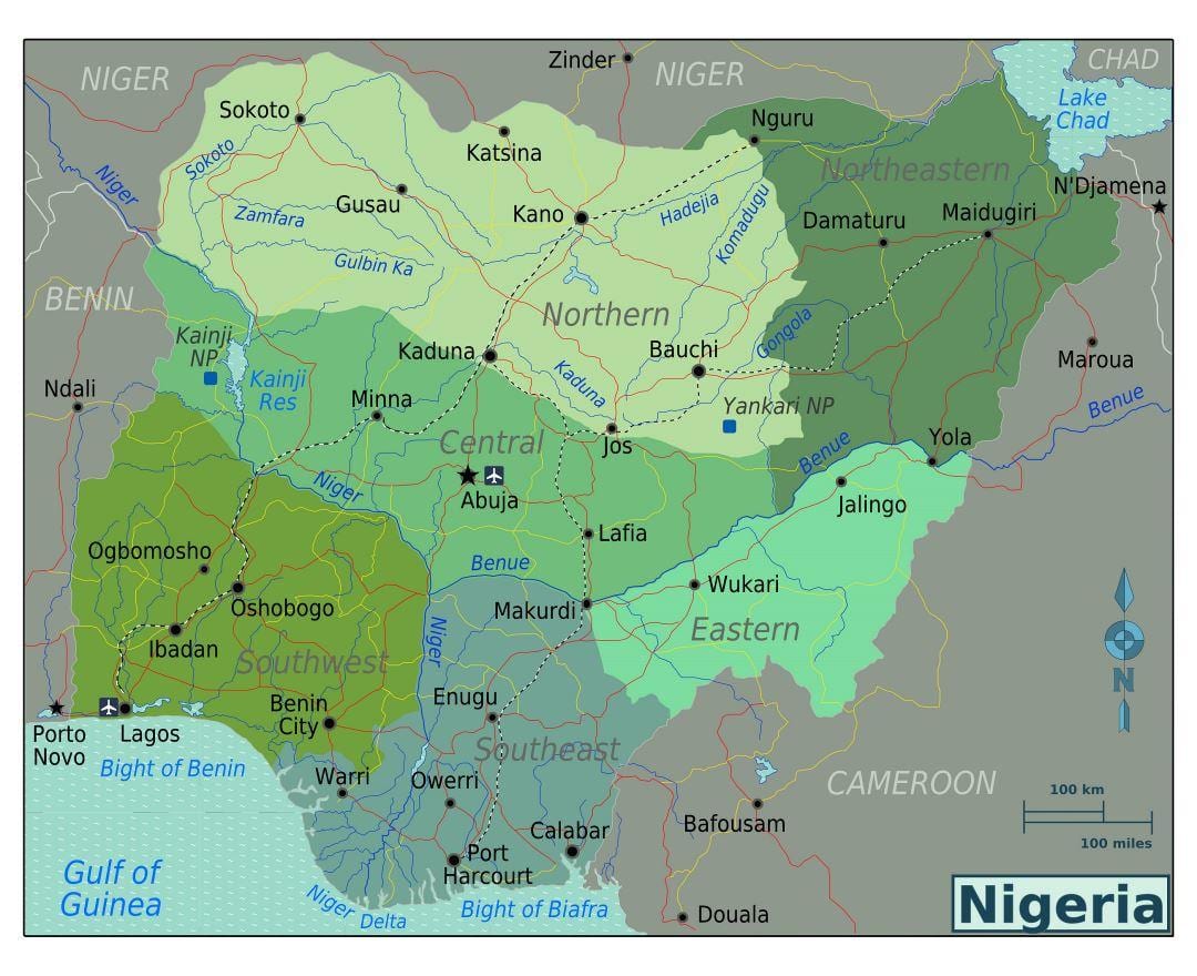 nigeria afrika kusini ramani