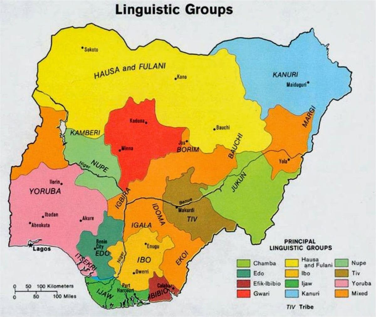 Ramani ya nigeria makabila