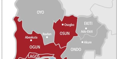 Magharibi nigeria ramani