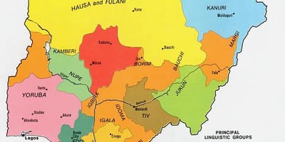 Ramani ya nigeria kuonyesha makundi ya kikabila