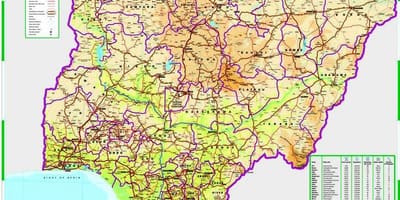 Ramani ya nigeria barabara umbali