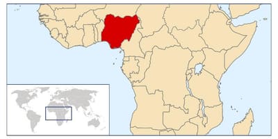 Nigeria eneo kwenye ramani ya dunia