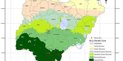 Hali ya hewa ramani ya nigeria