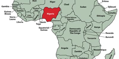 Ramani ya afrika kuonyesha nigeria