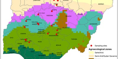 Ramani ya nigeria kuonyesha mazao usambazaji