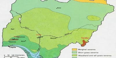 Ramani ya nigeria kuonyesha uoto wa asili
