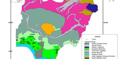 Ramani ya nigeria kuonyesha uoto wa asili